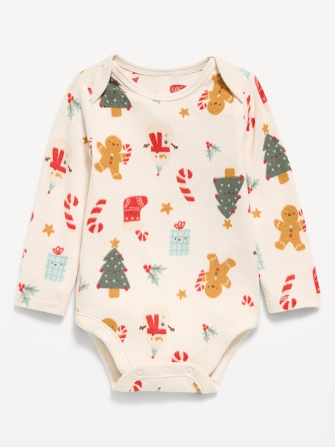 SoftMode Printed Long-Sleeve Ribbed Bodysuit for Baby
