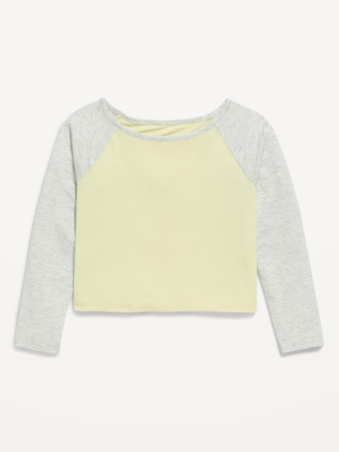 Long-Sleeve Raglan Cropped T-Shirt for Girls