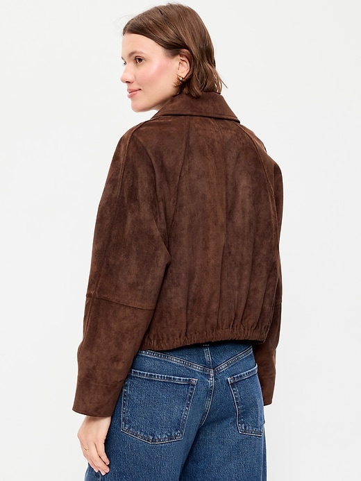 Image number 2 showing, Full-Zip Faux-Suede Harrington Jacket