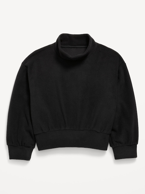 Long-Sleeve Mock-Neck Microfleece Top for Girls