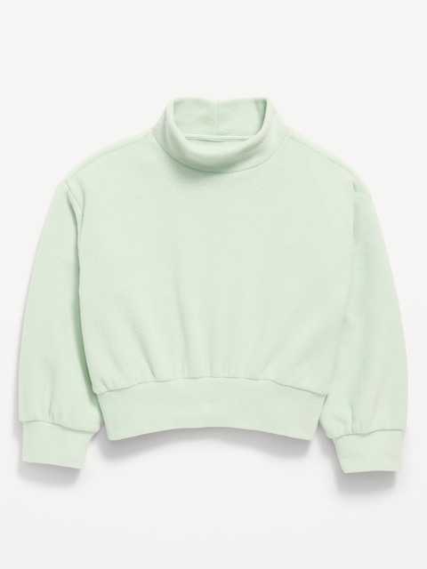 Long-Sleeve Mock-Neck Microfleece Top for Girls