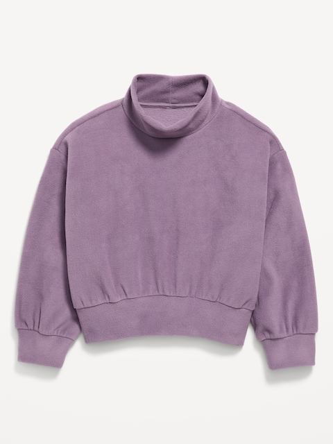 Long-Sleeve Mock-Neck Microfleece Top for Girls