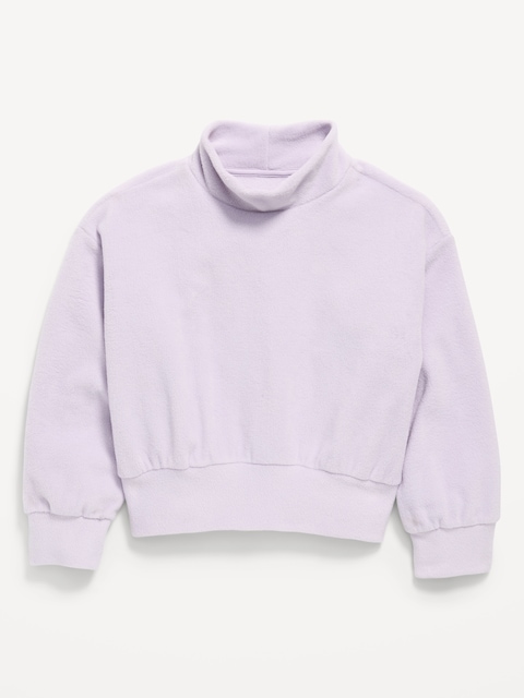 Long-Sleeve Mock-Neck Microfleece Top for Girls