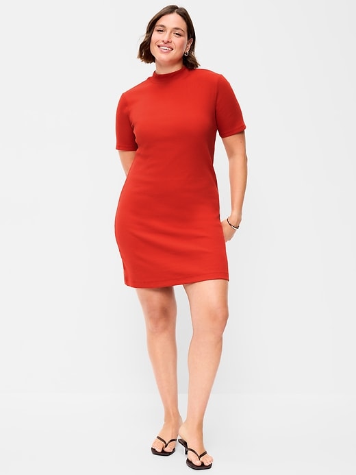Image number 7 showing, Snug Mock-Neck Bodycon Mini Dress