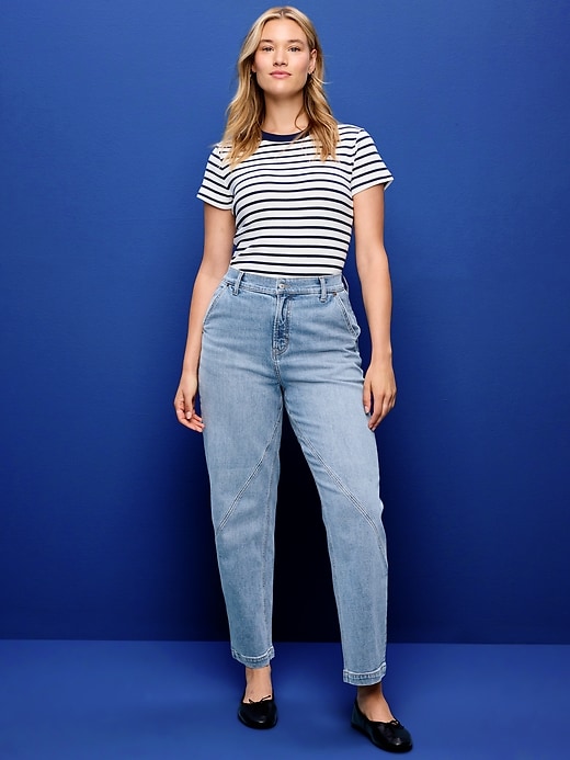 Image number 6 showing, High-Waisted Baggy Barrel Jeans