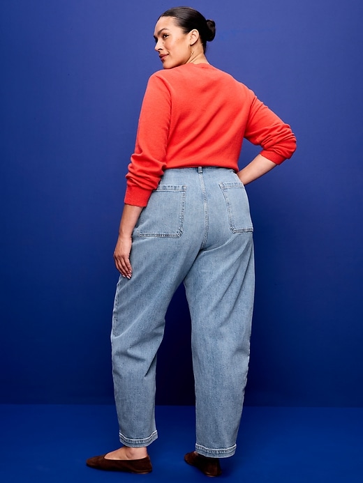 Image number 8 showing, High-Waisted Baggy Barrel Jeans