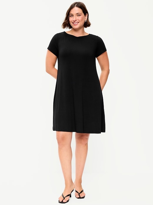 Image number 6 showing, Short-Sleeve Mini Swing Dress