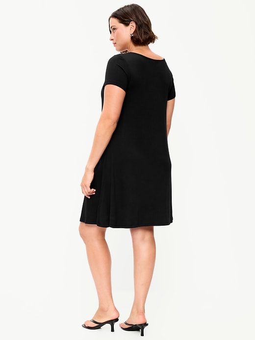 Image number 7 showing, Short-Sleeve Mini Swing Dress
