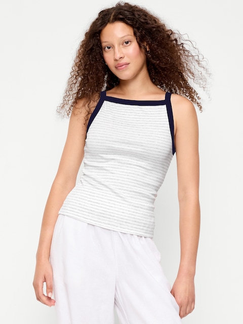 Snug Apron-Neck Tank Top