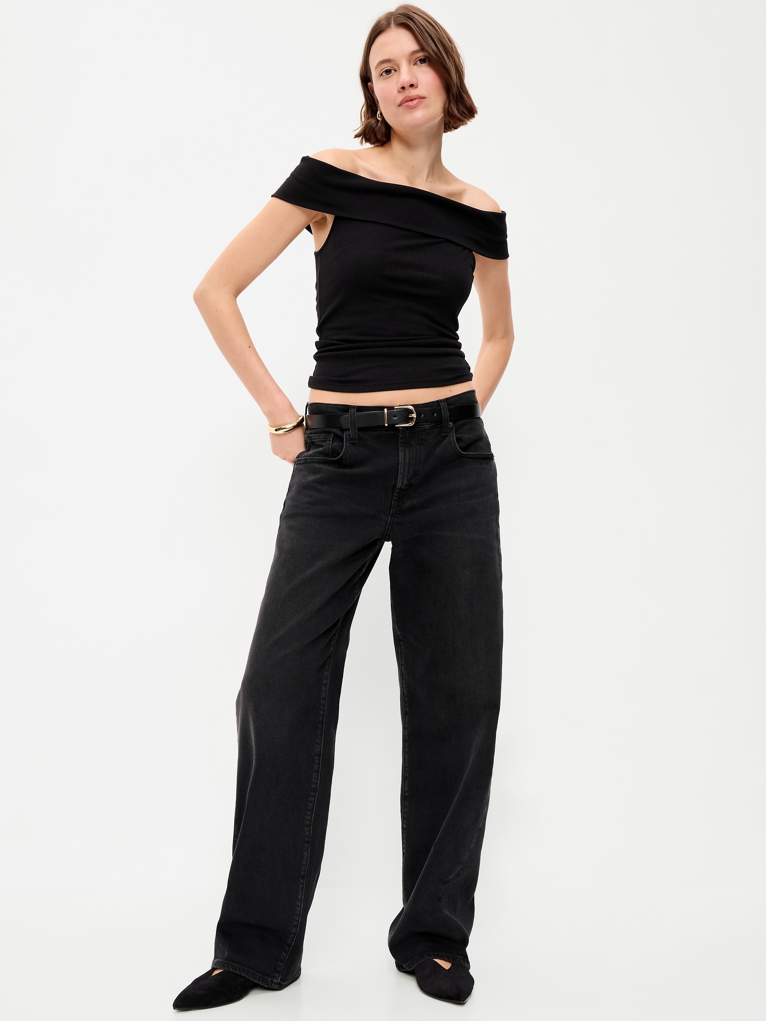 Off-The-Shoulder Fitted Top