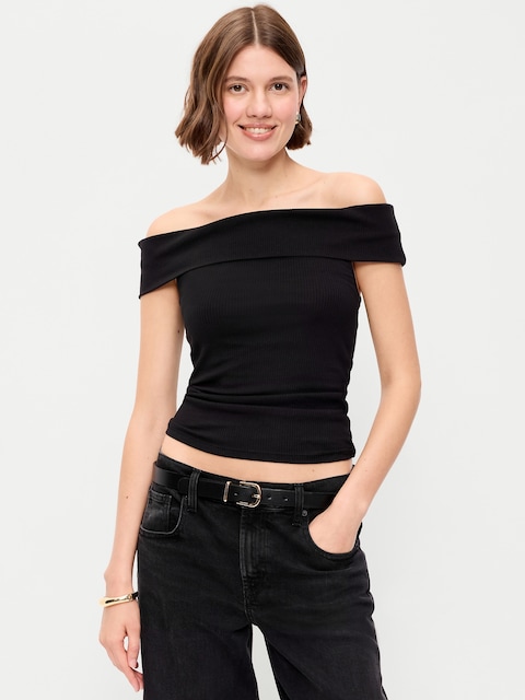 Off-The-Shoulder Fitted Top
