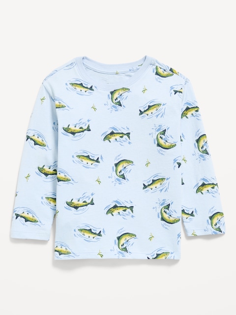 Printed Long-Sleeve Unisex T-Shirt for Toddler