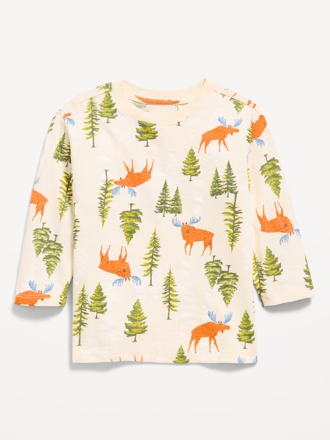 Printed Long-Sleeve Unisex T-Shirt for Toddler