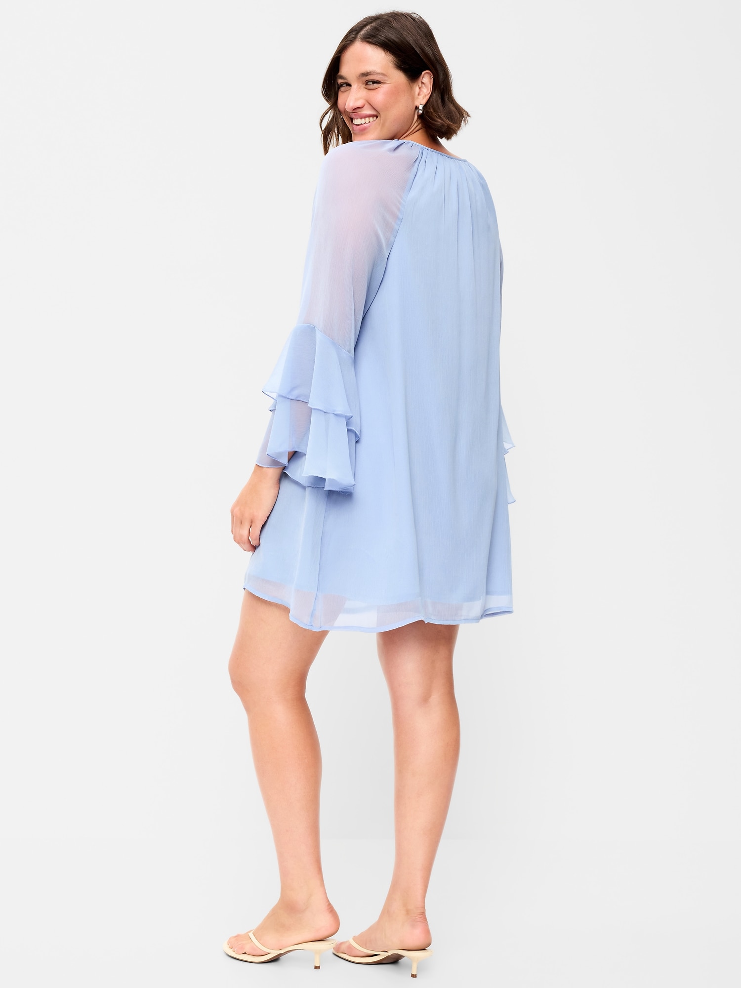 Bell-Sleeve Boho Mini Dress