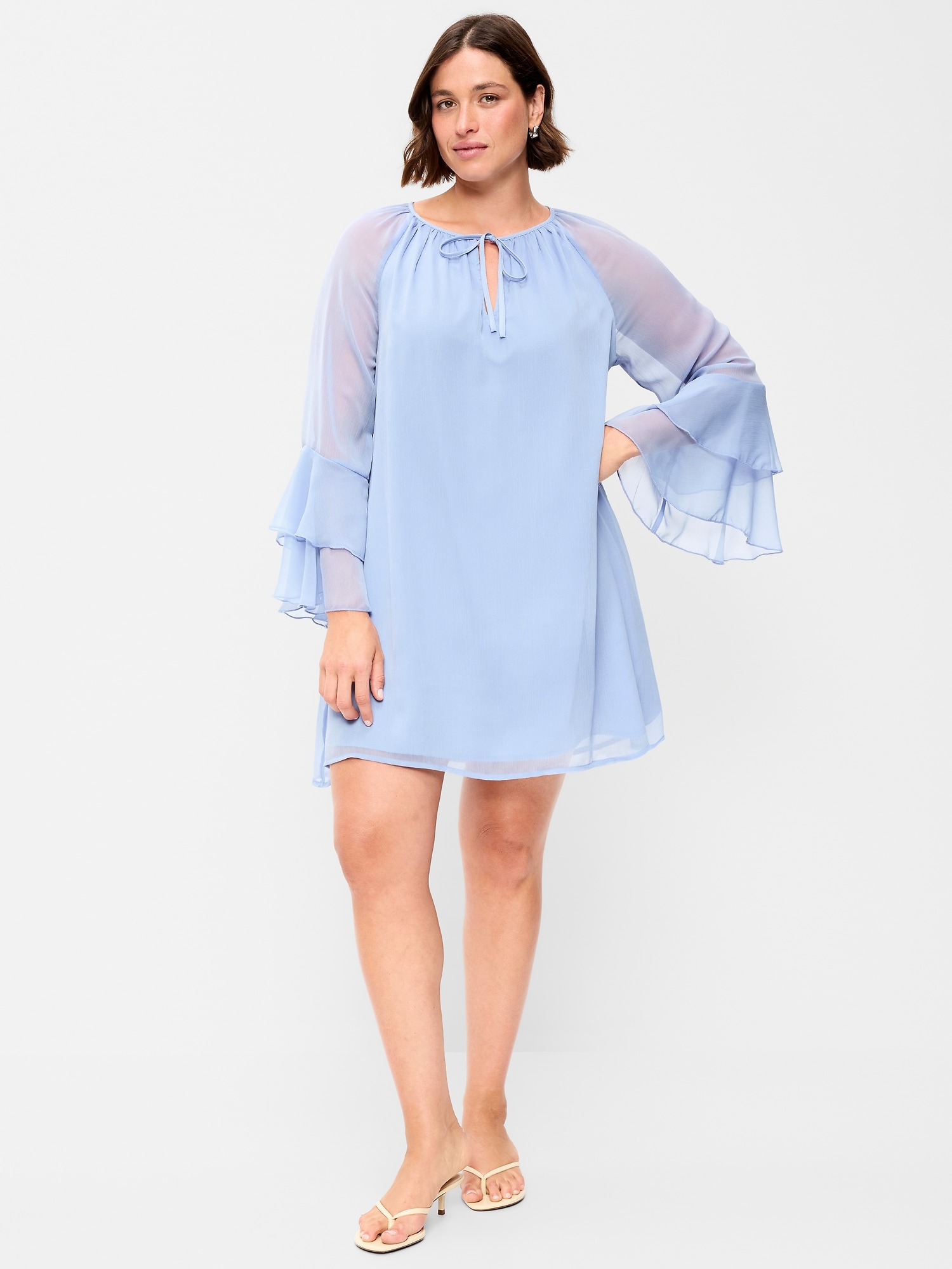 Bell-Sleeve Boho Mini Dress
