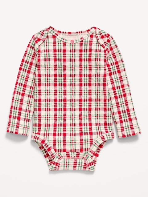 Printed Unisex Long-Sleeve Bodysuit for Baby