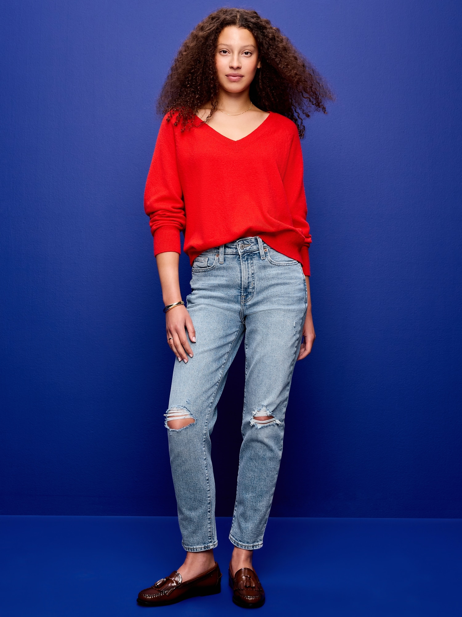 High-Waisted OG Straight Cut-Off Ankle Jeans
