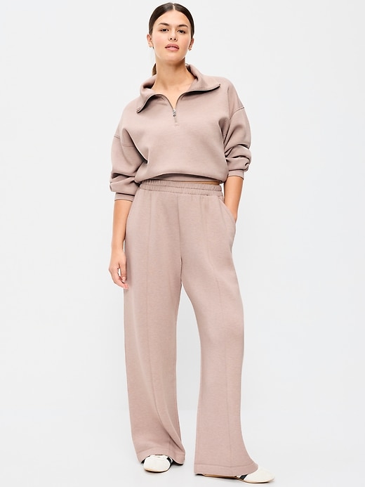 Image number 5 showing, High-Waisted Bounce Fleece Wide-Leg Sweatpants