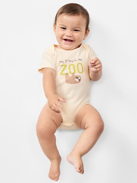 Unisex Short-Sleeve Graphic Bodysuit for Baby