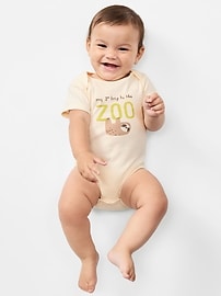 Image number 1 showing, Unisex Short-Sleeve Graphic Bodysuit for Baby