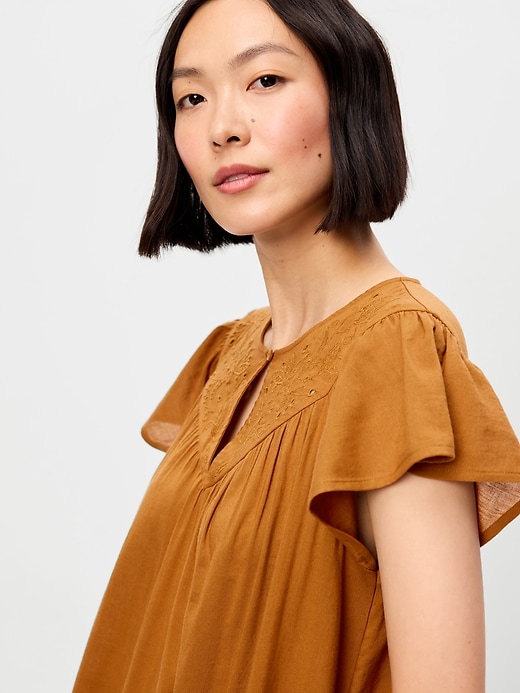 Image number 3 showing, Flutter-Sleeve Mini Swing Dress