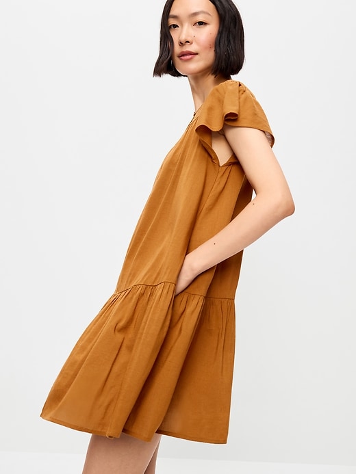 Image number 5 showing, Flutter-Sleeve Mini Swing Dress