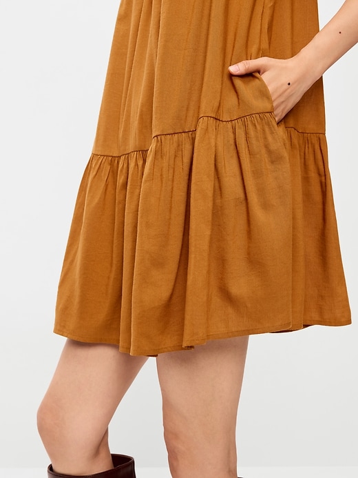 Image number 4 showing, Flutter-Sleeve Mini Swing Dress