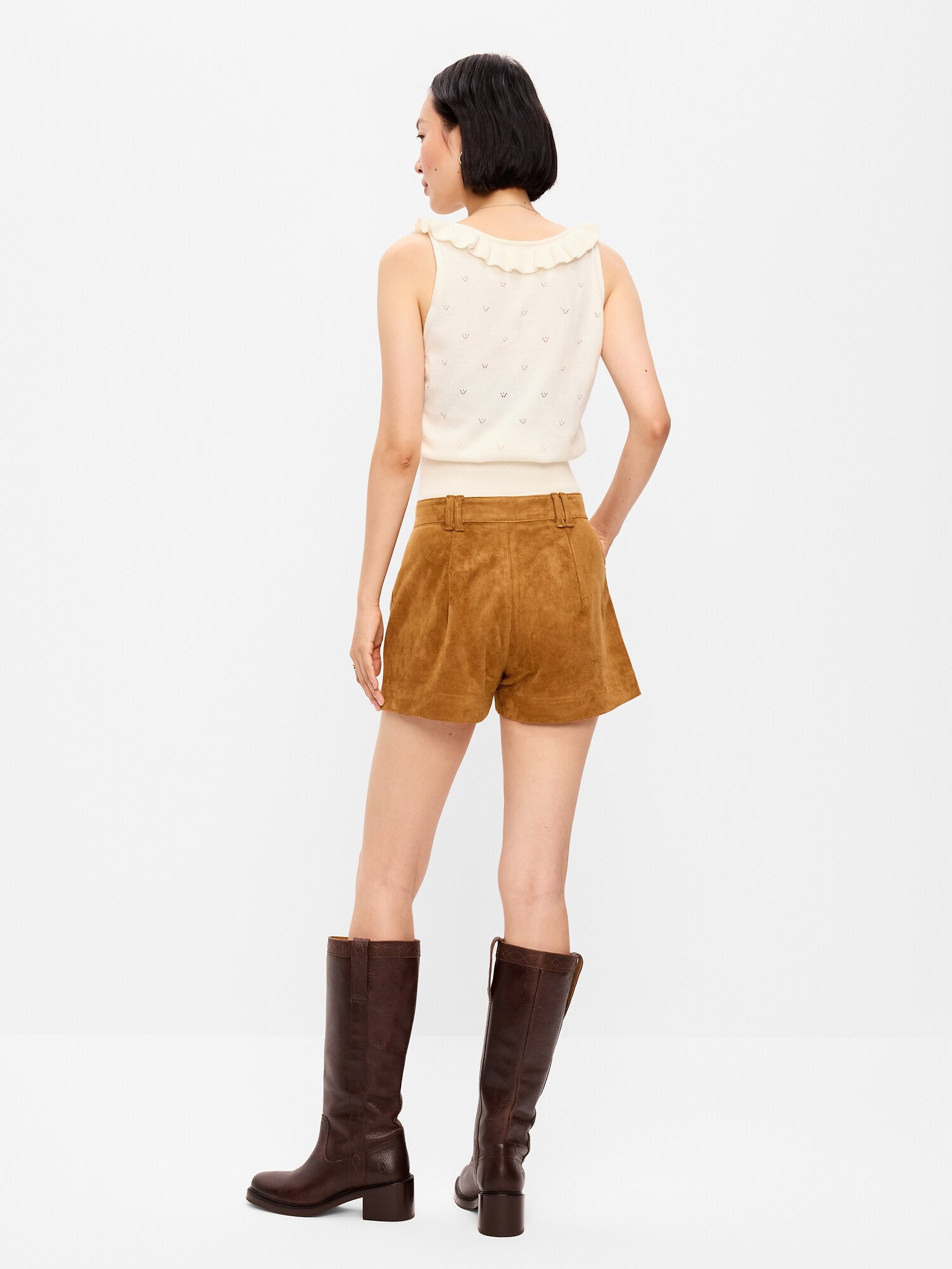 High-Waisted Faux-Suede Shorts