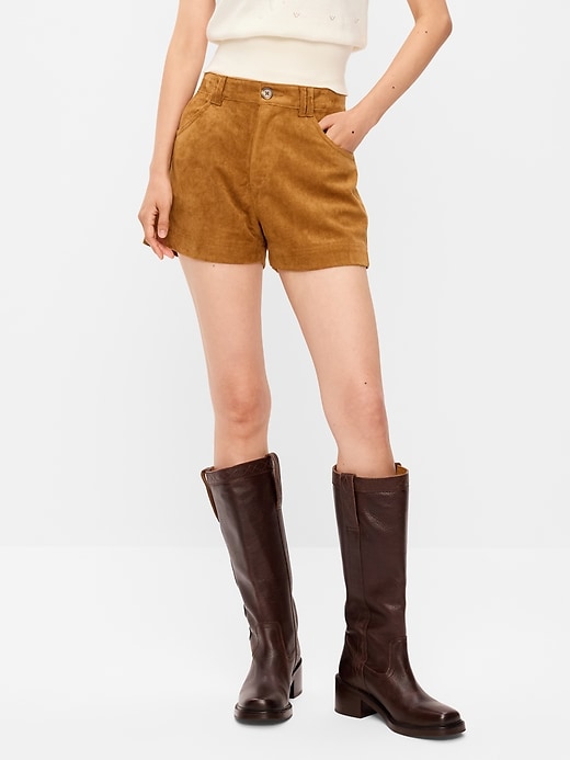 Image number 2 showing, High-Waisted Faux-Suede Shorts