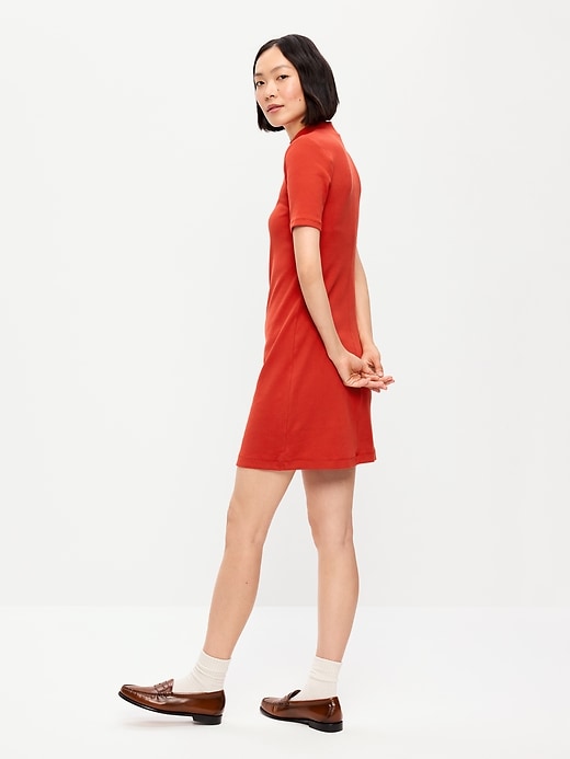 Image number 2 showing, Snug Mock-Neck Bodycon Mini Dress