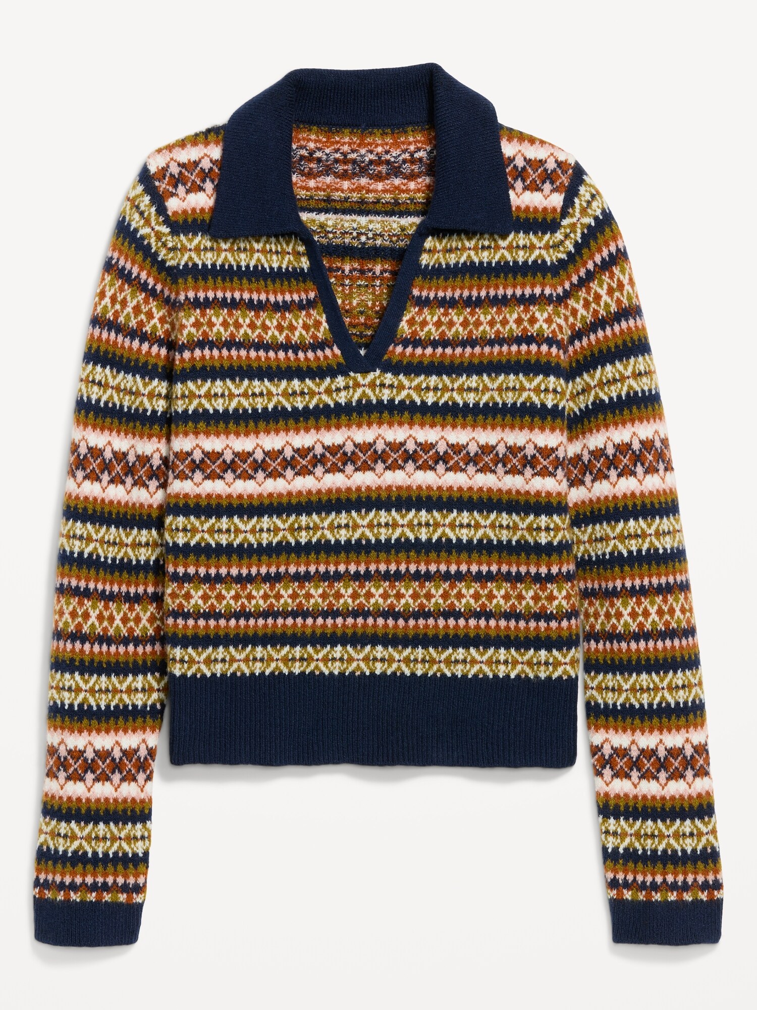 Женский свитер Old Navy SoSoft с длинным рукавом, воротником и разрезом у горловины, цвет: Тёмно-синий — фото 4