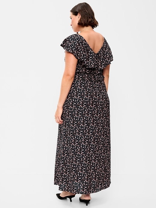 Image number 8 showing, Flutter-Sleeve Crepe Maxi Dress