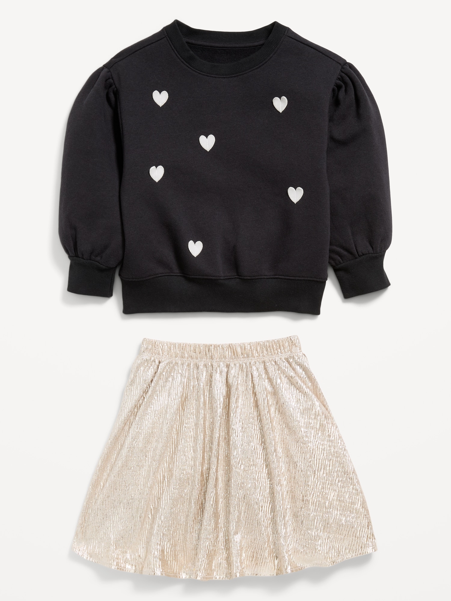 Graphic Sweatshirt and Skirt Set for Toddler Girls