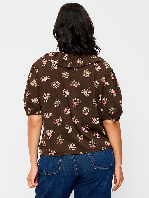 Image number 5 showing, Ruffle Collar Tie-Front Top