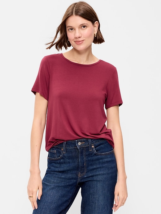Image number 1 showing, Luxe Crew-Neck T-Shirt