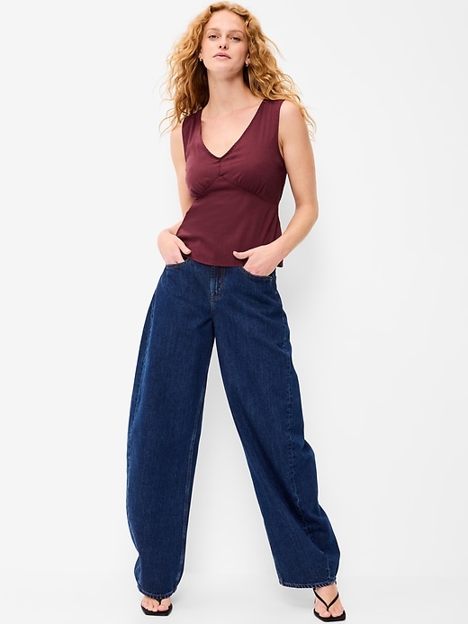 Image number 3 showing, Sleeveless V-Neck Tie-Back Top