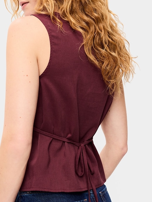 Image number 4 showing, Sleeveless V-Neck Tie-Back Top