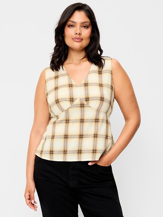 Image number 5 showing, Sleeveless V-Neck Tie-Back Top
