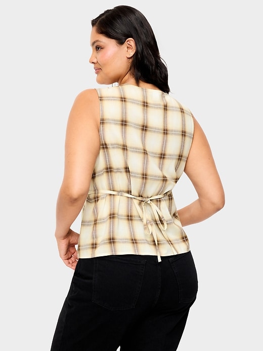 Image number 6 showing, Sleeveless V-Neck Tie-Back Top