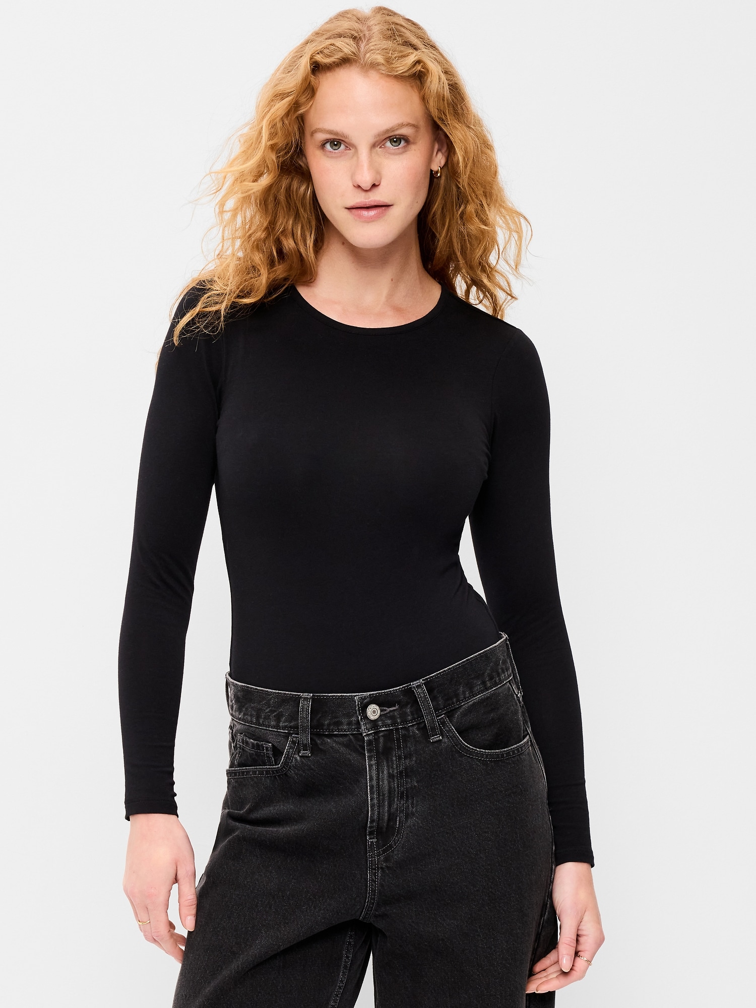 Long-Sleeve Crew-Neck Bodysuit