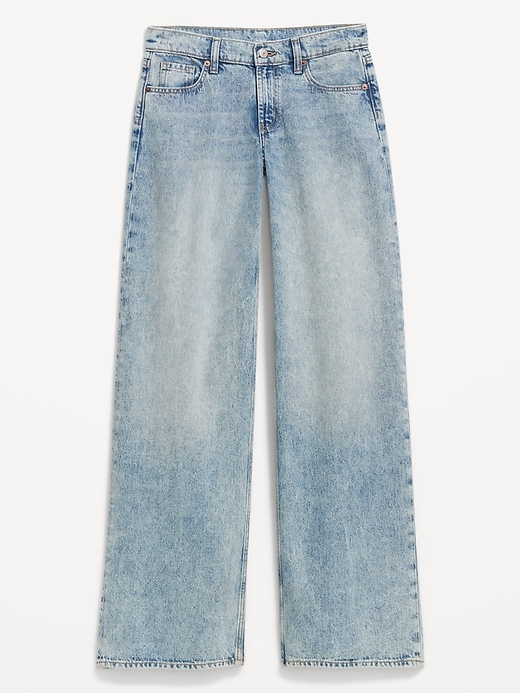 Image number 1 showing, Low-Rise Baggy Wide-Leg Jeans