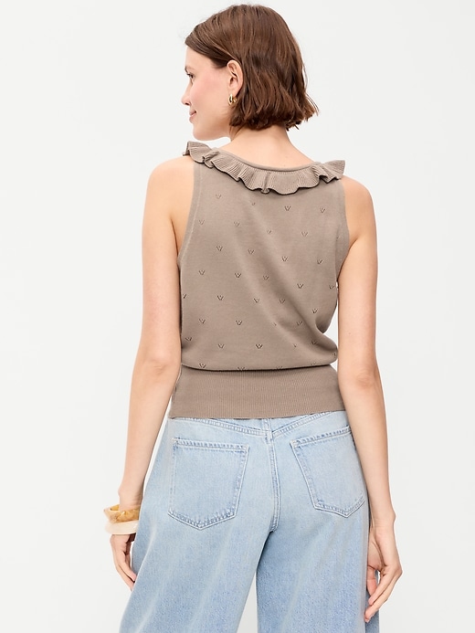 Image number 2 showing, SoSoft Cotton Tie-Front Pointelle Tank Top