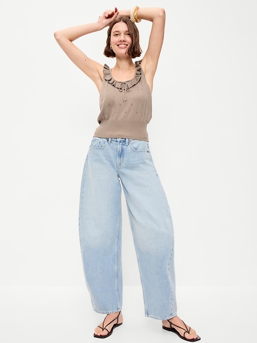 Image number 3 showing, SoSoft Cotton Tie-Front Pointelle Tank Top