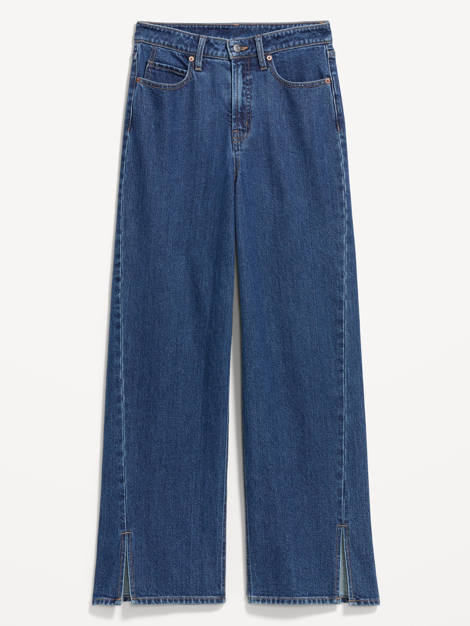 Extra High-Waisted Twisted Seam Wide-Leg Jeans
