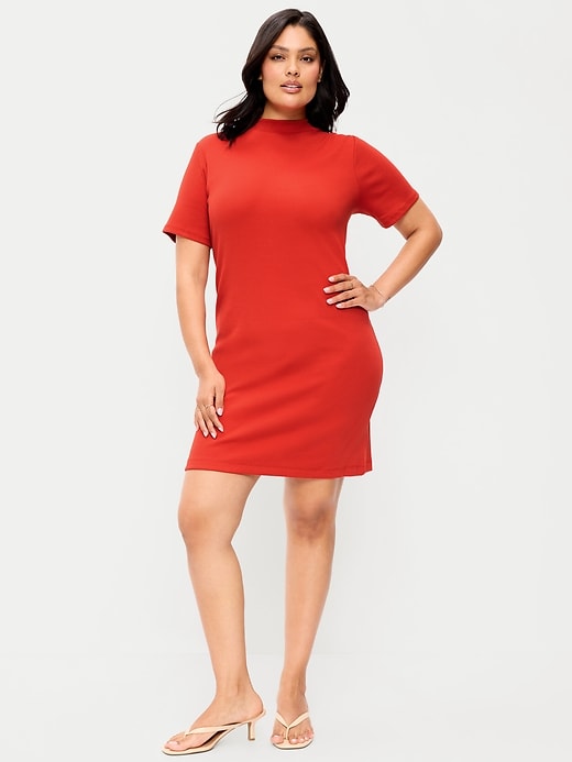 Image number 9 showing, Snug Mock-Neck Bodycon Mini Dress