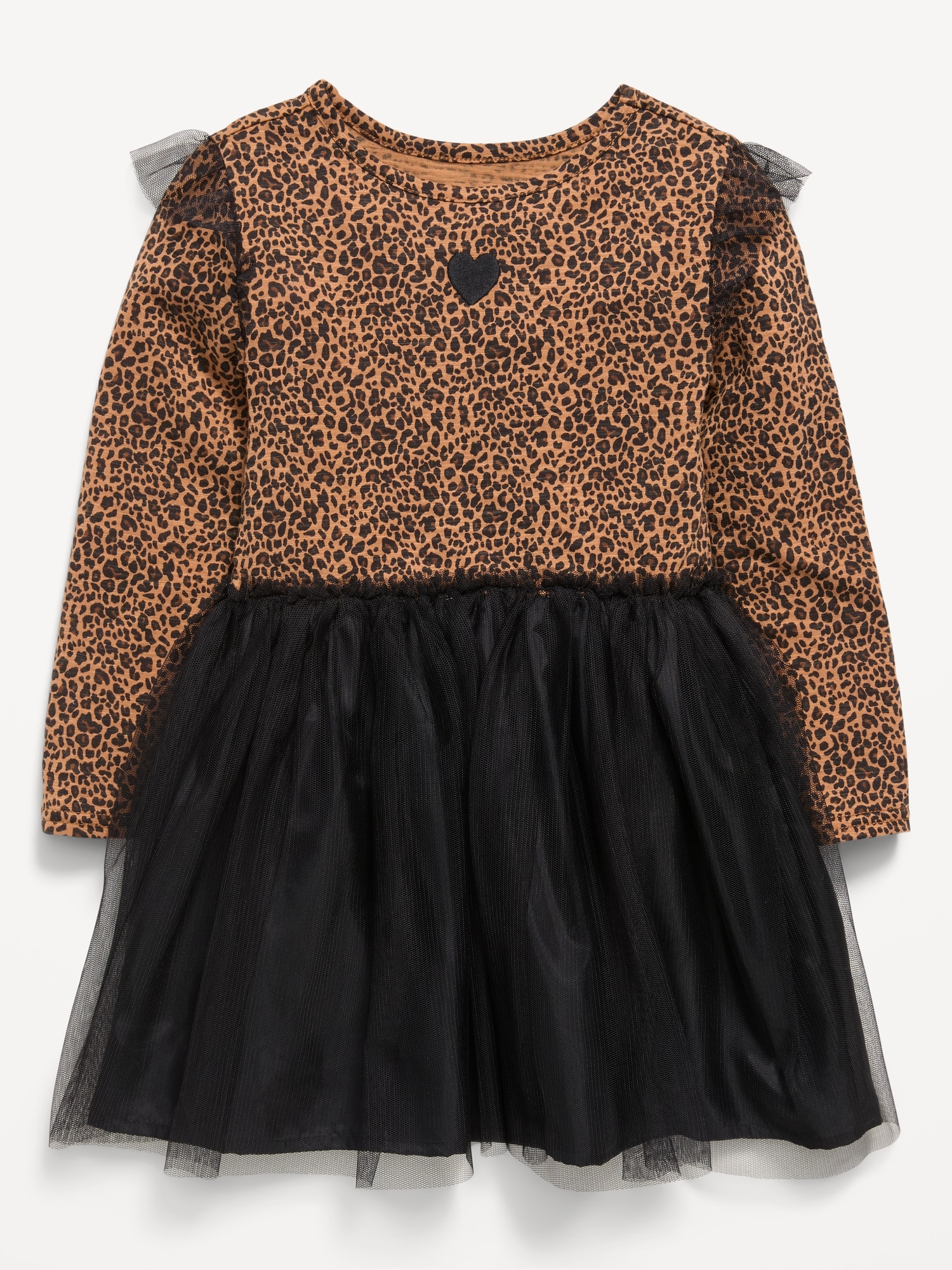 Long-Sleeve Fit and Flare Tutu Dress for Toddler Girls