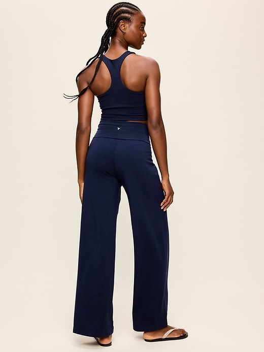 High-Waisted PowerChill Fold-Over Wide-Leg Pants | Old Navy