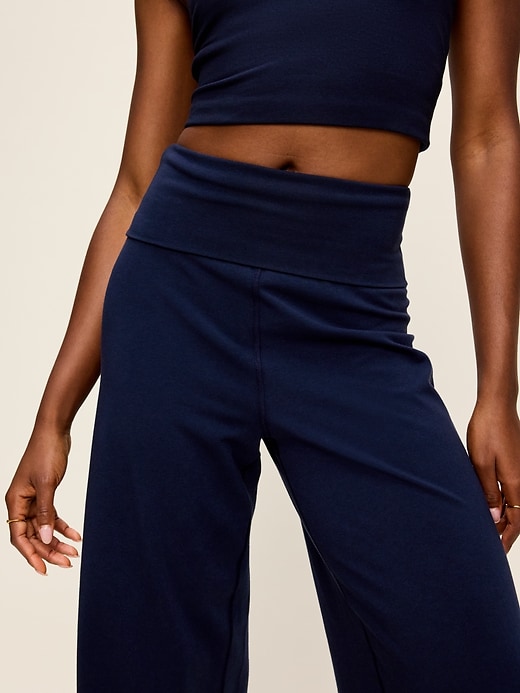 Image number 4 showing, High-Waisted PowerChill Fold-Over Wide-Leg Pants
