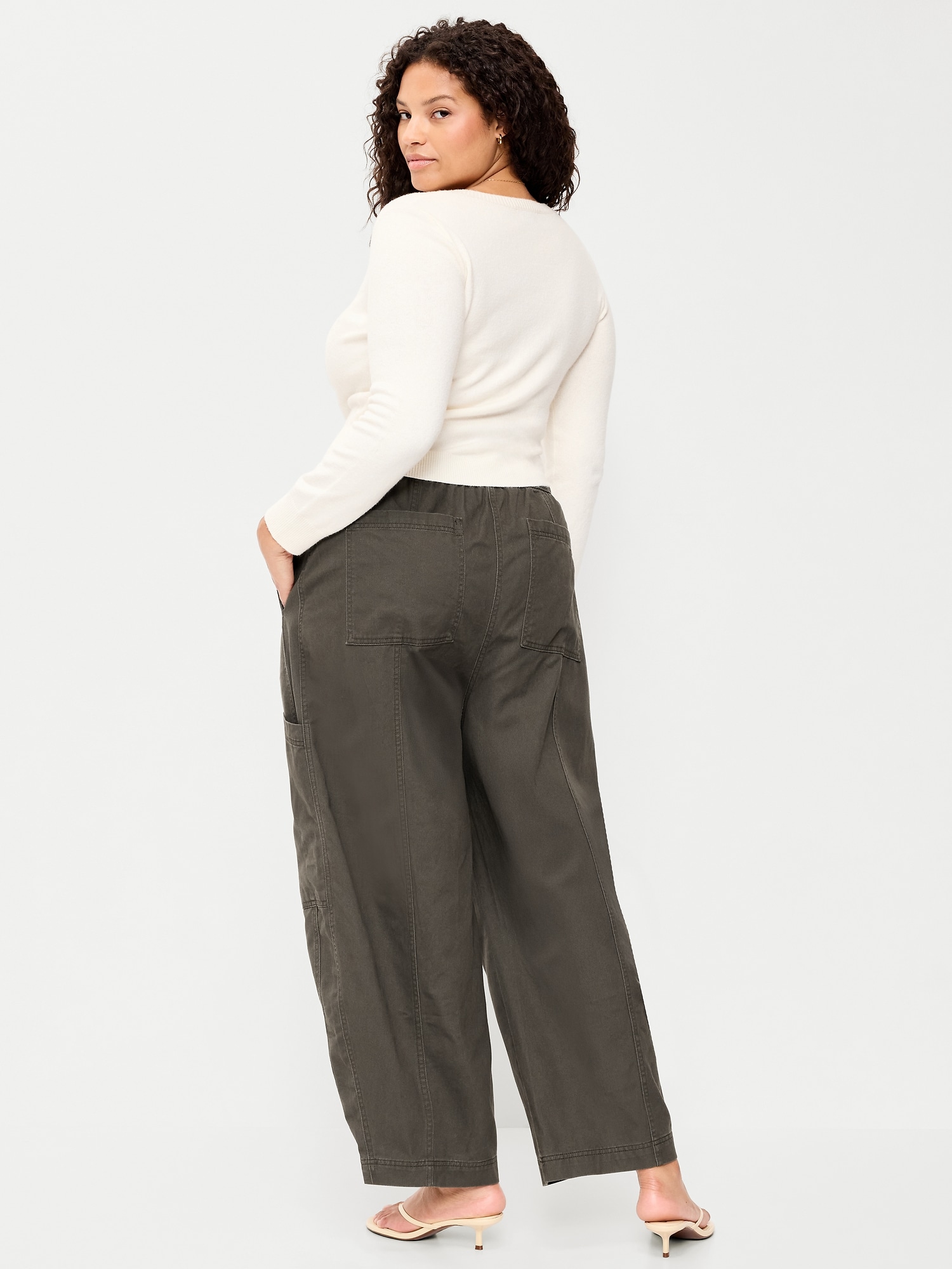 Mid-Rise Pull-On Utility Pants
