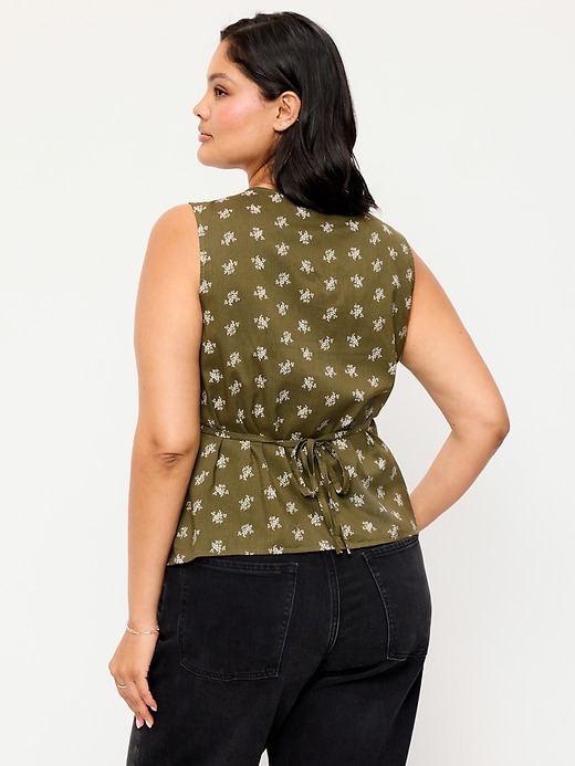 Image number 8 showing, Sleeveless V-Neck Tie-Back Top